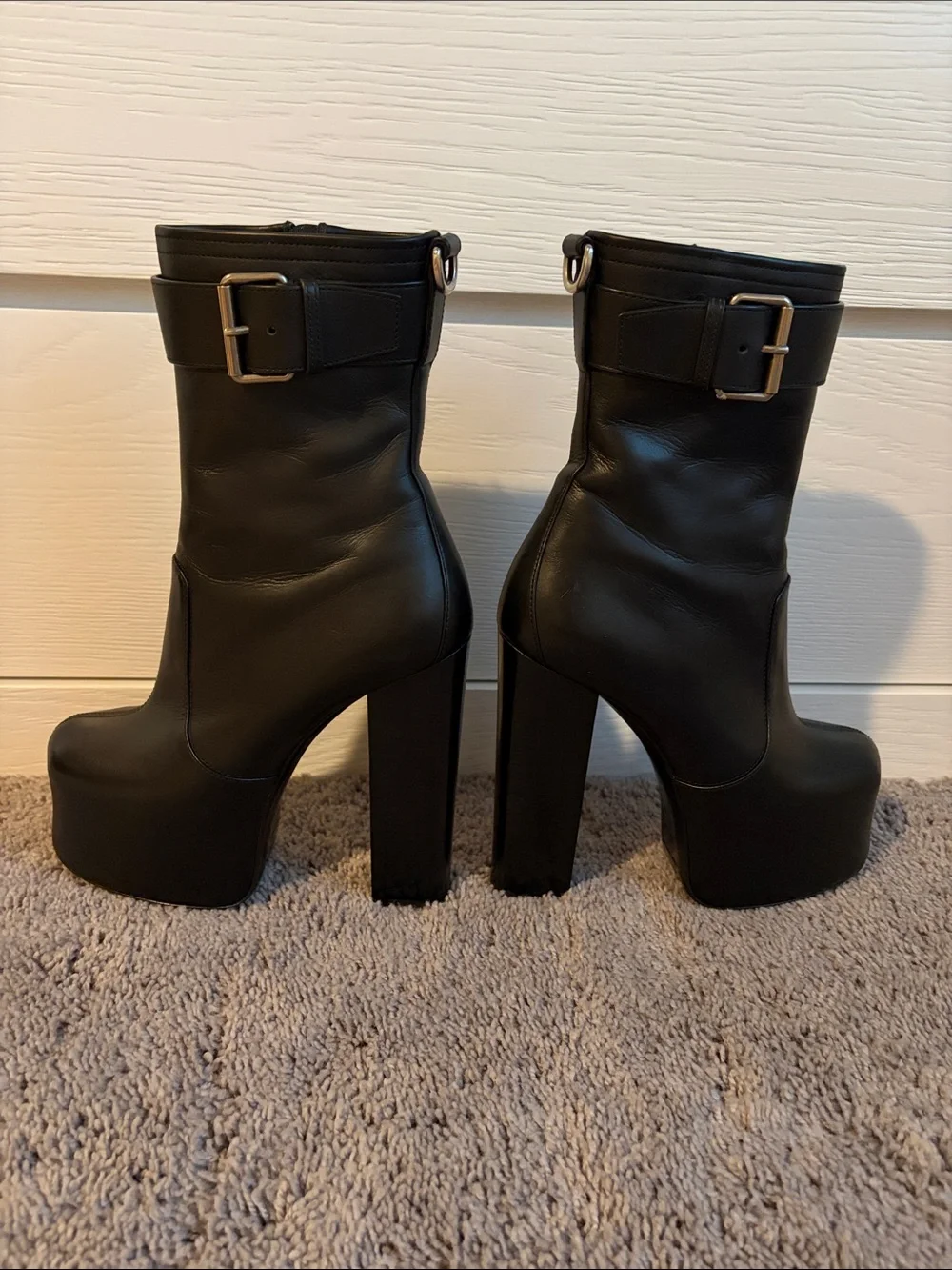 Saint Laurent Black Platform Boots